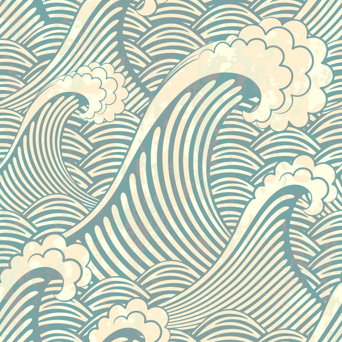 Bungalow Rose Geometric Waves Peel And Stick Wallpaper | Wayfair.ca